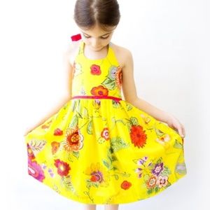 Sophie Catalou Atelier size 3 Yellow Halter floral dress